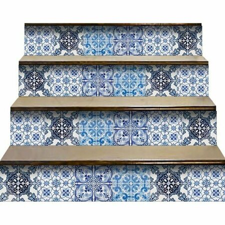 HOMEROOTS 4 x 4 in. Mediterranean Blues Mosaic Peel & Stick Tiles 400030